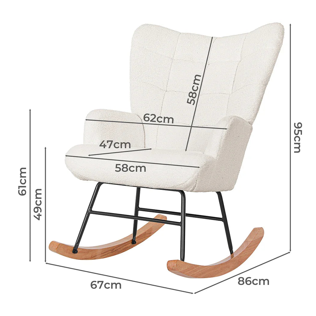 Levede Fleece Rocking Chair-2029387249577234434