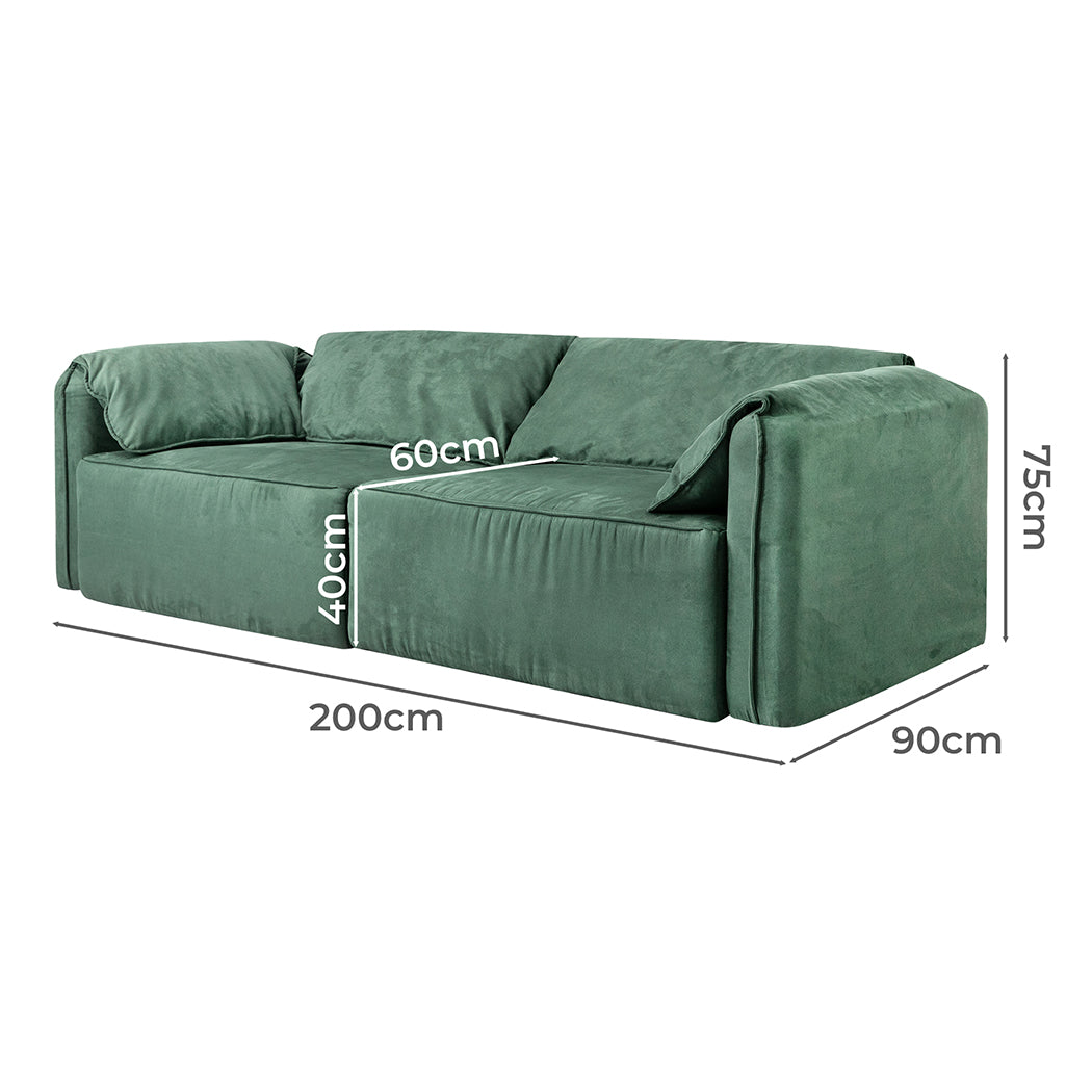 Levede Sofa Floor Couch 3-Seater Leathaire