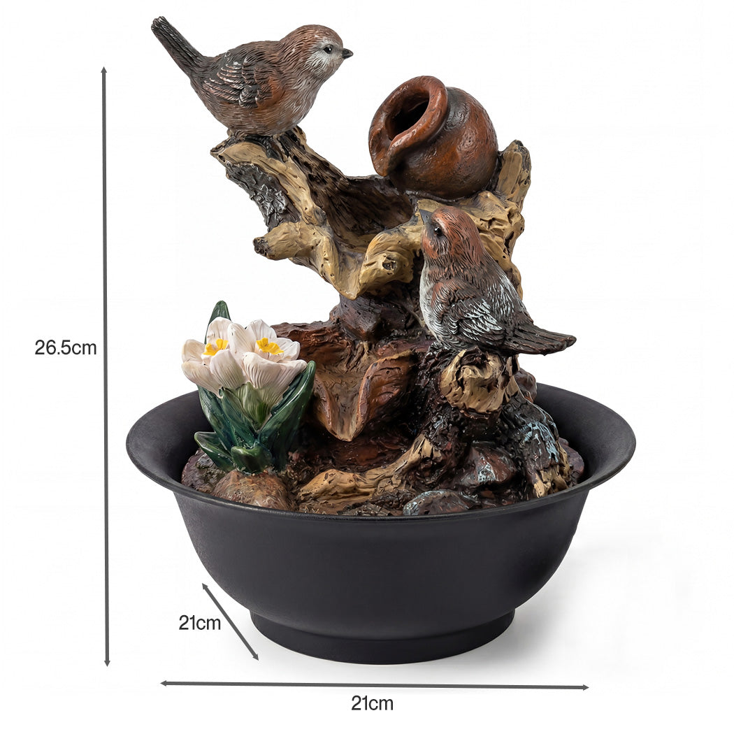 Spector Tabletop Water Fountain LED Colour Changing Bird Indoor Desktop AU Plug-2050059011792965634