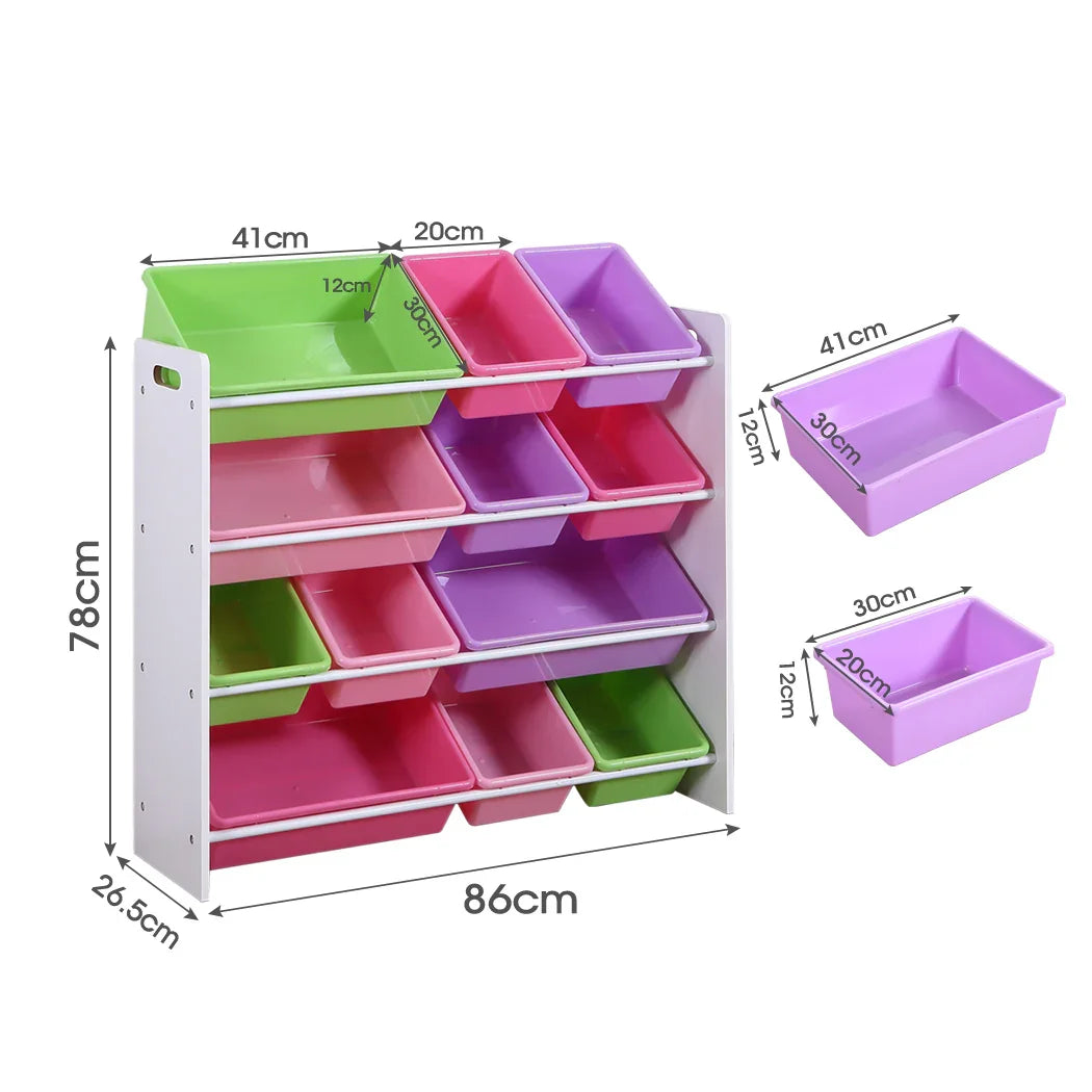 Levede 12Bins Kids Toy Box Bookshelf-2006733038033178626