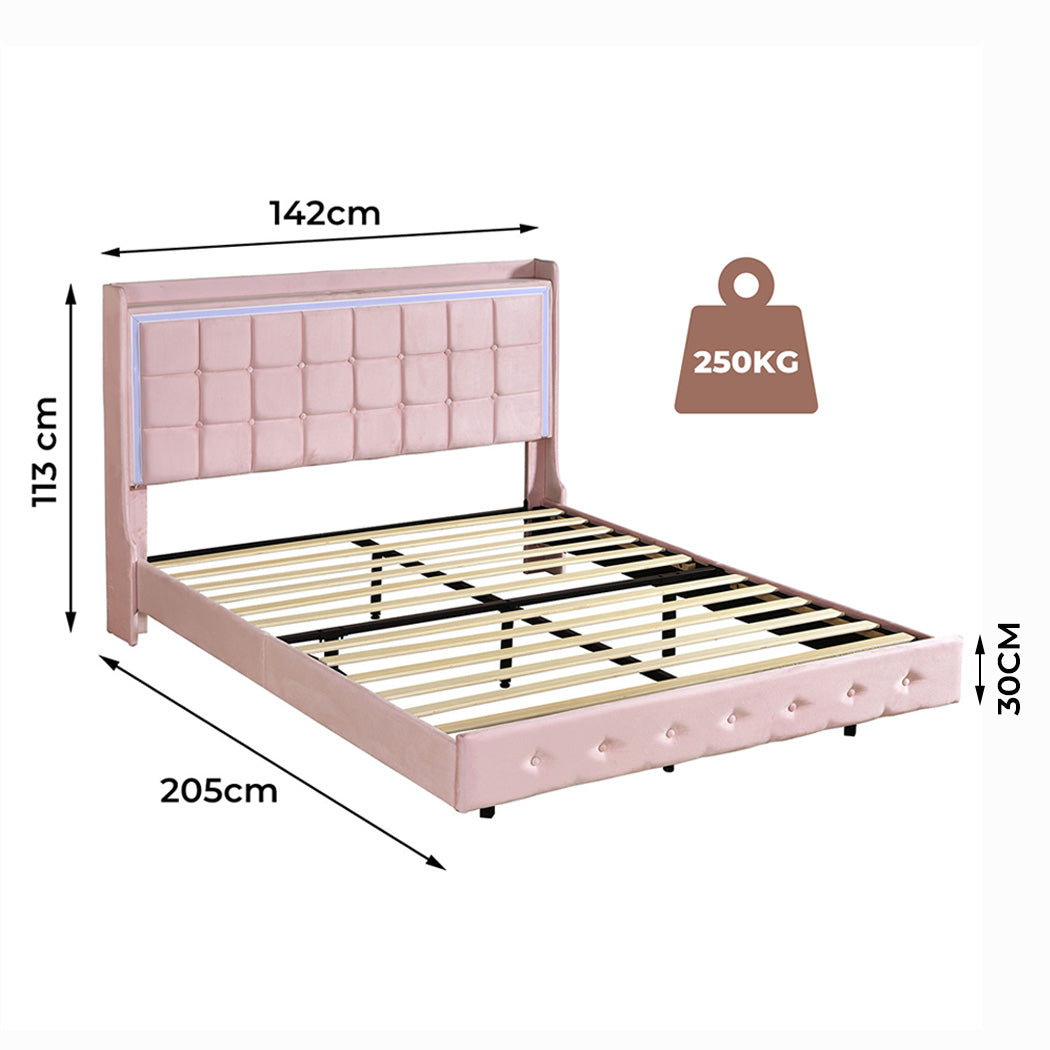 Levede Double Floating Bed Frame-1942353645051973634