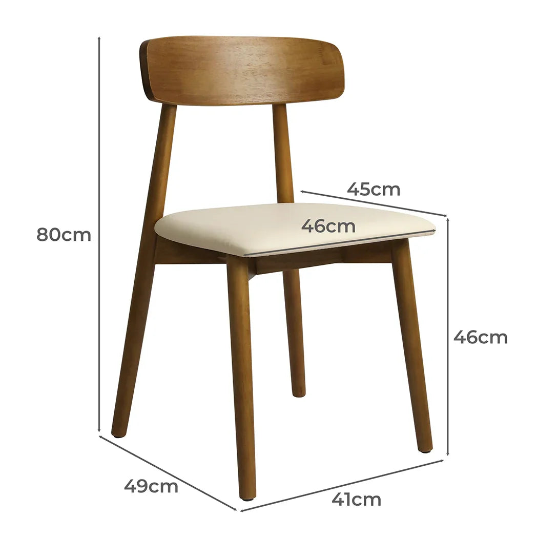 Levede 2x Dining Chairs Kitchen Chair Walnut-2029387286411612162