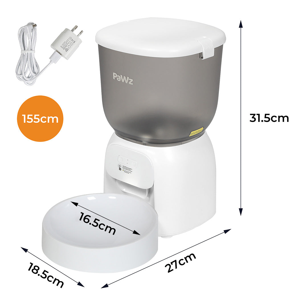Pawz 4L Automatic Pet Feeder Dog Cat Wifi App