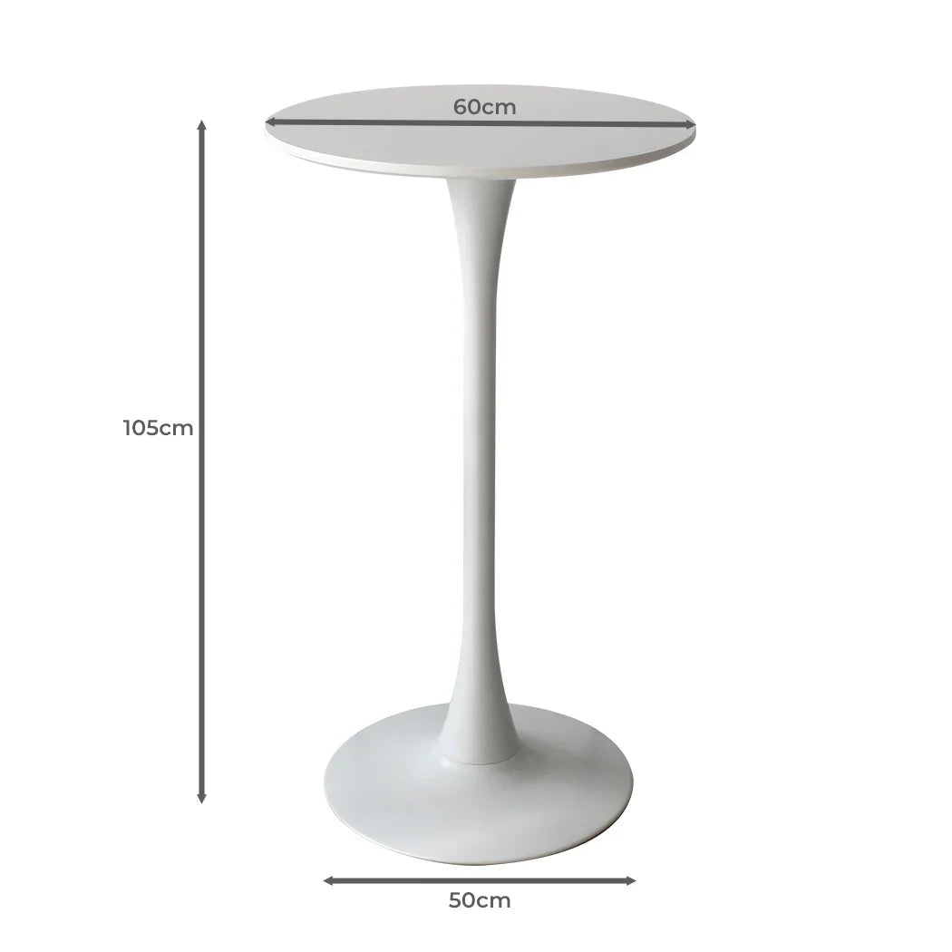 Levede 2x Round Bar Table Pub Tables White-2006733275493699586
