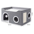 Pawz Foldable Cat House Cave Bed Hideaway Interactive Nest Scratching Board-2050056785997467650