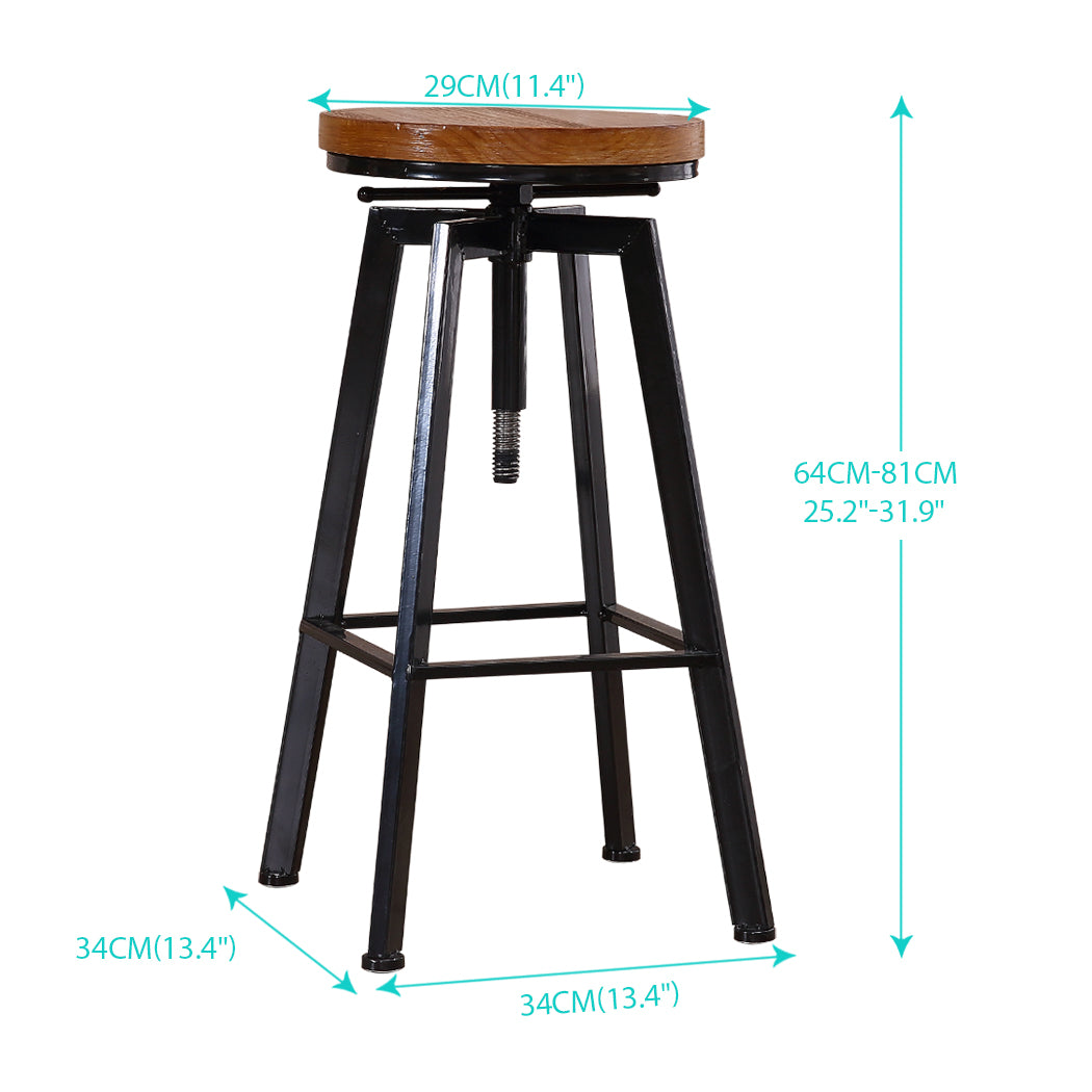 Levede 2x Bar Stools Industrial Kitchen-1864183224222224386