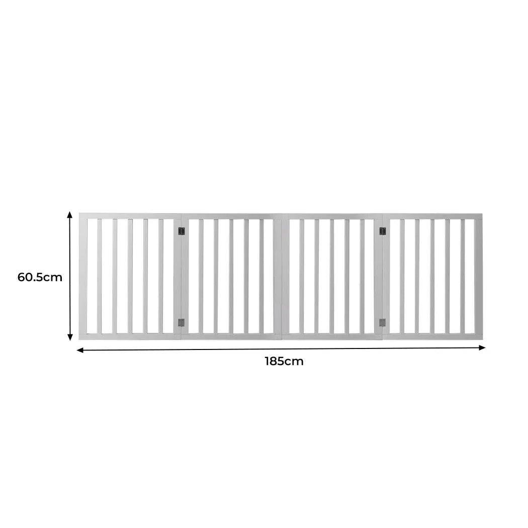 Wooden Pet Gate Dog Fence Retractable White 600x 3MM-2006732964024684546