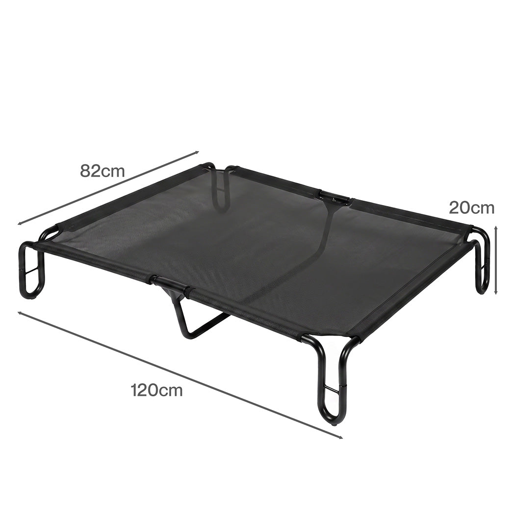 Pawz Elevated Dog Bed L Breathable Mesh Cooling for Indoor Outdoor Black-2100034991382728706