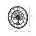 Yezi Wall Clock 40cm Vintage Tree Design Silent Quartz Iron Wood Black-2100034941327904770