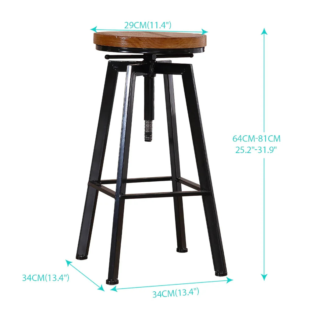 Levede 2x Bar Stools Industrial Kitchen-2018816897436487682