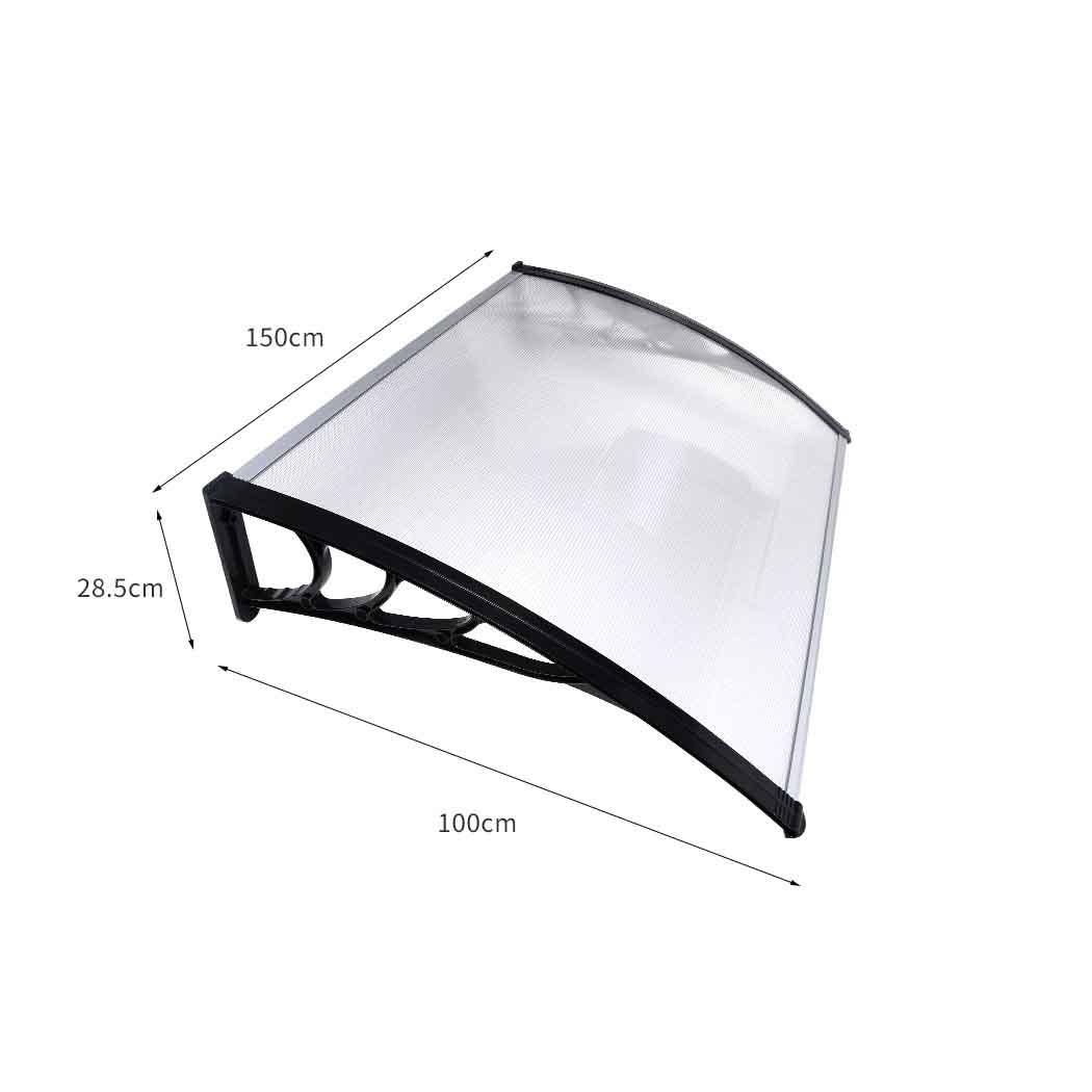 Mountview Window Door Awning Outdoor 1M X 1.5M Transparent 1x1.5M-2018816889400201218