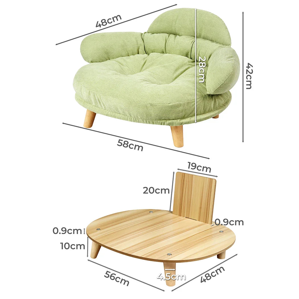 Pawz Elevated Pet Dog Cat Sofa Bed Couch L Size Green-2006732903517655042