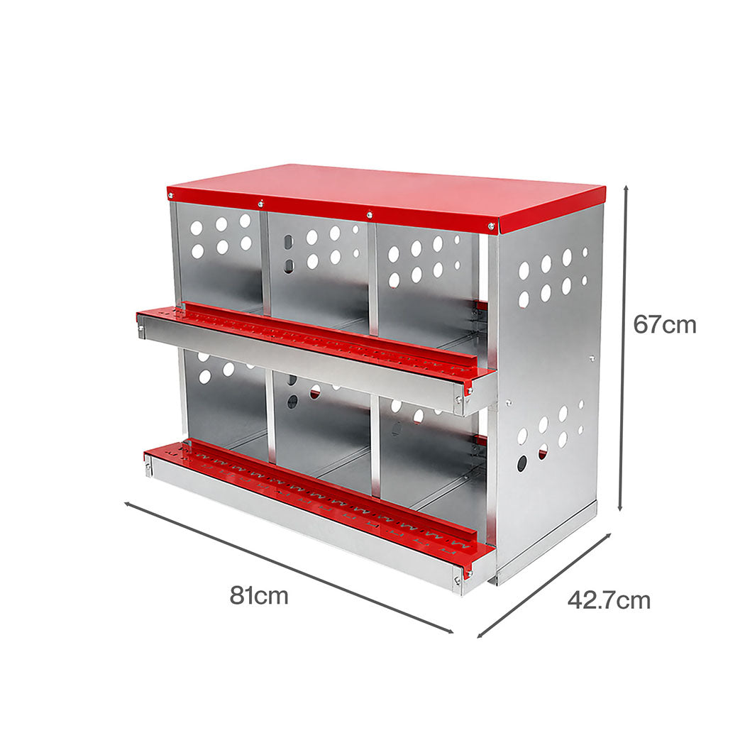 Pawz Chicken Nesting Box 6 Hole 2-Tier Roll Away Egg Collection Galvanized Coop-2072893572729933826