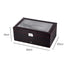 Watch Box 6 Slot Watch Case Jewellry Box PU Leather with Drawer Black-2100034976140627970