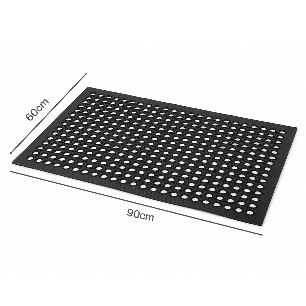 Marlow Anti Fatigue Mat Rubber Non Slip Cuttable For Entryway Garage Black-2100034956813275138
