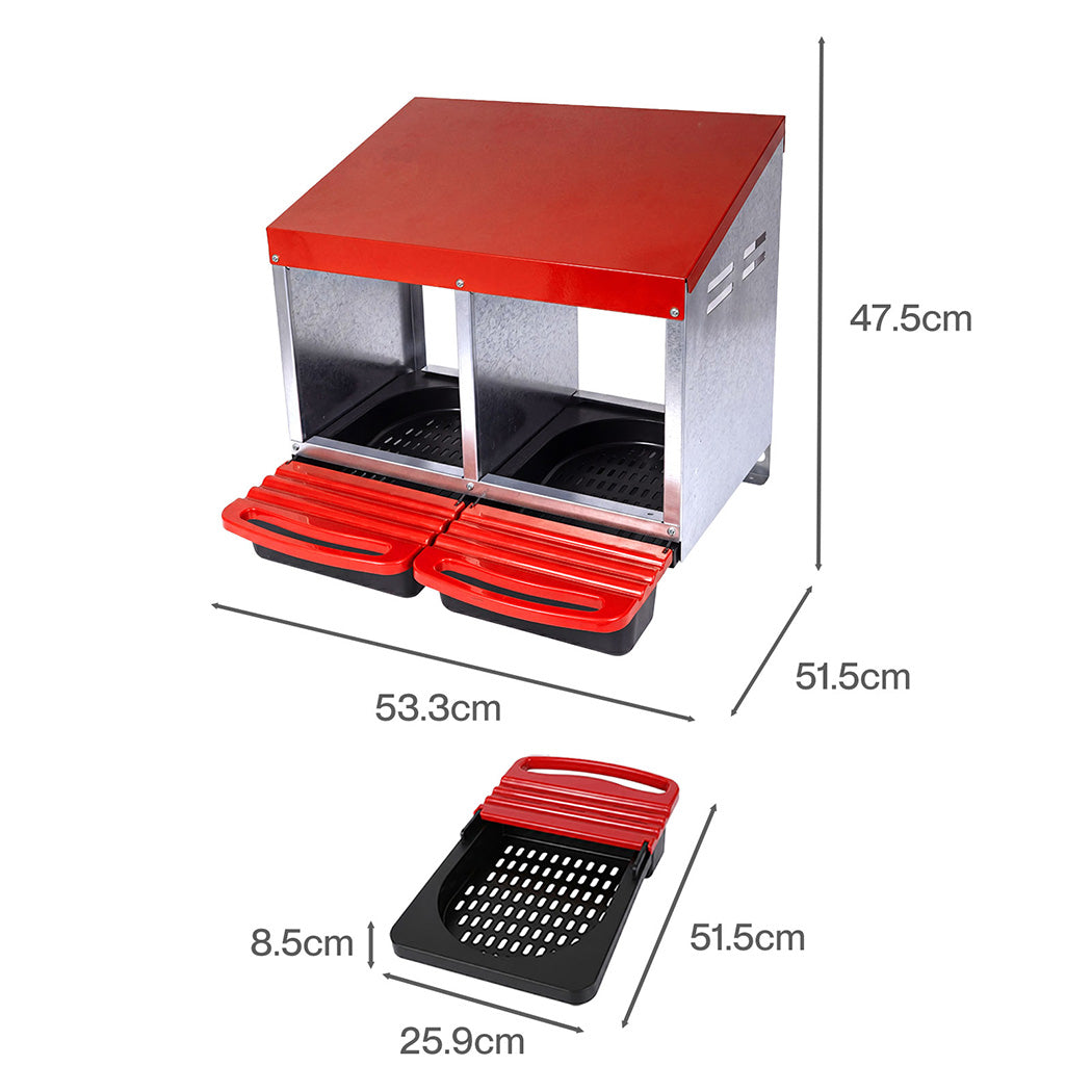 Pawz Chicken Nesting Boxes 2 Hole for Rolling Egg Collectio Inside Outside-2061251867299680258