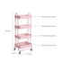 Levede 4 Tiers Kitchen Trolley Cart Pink-2018816727307128834