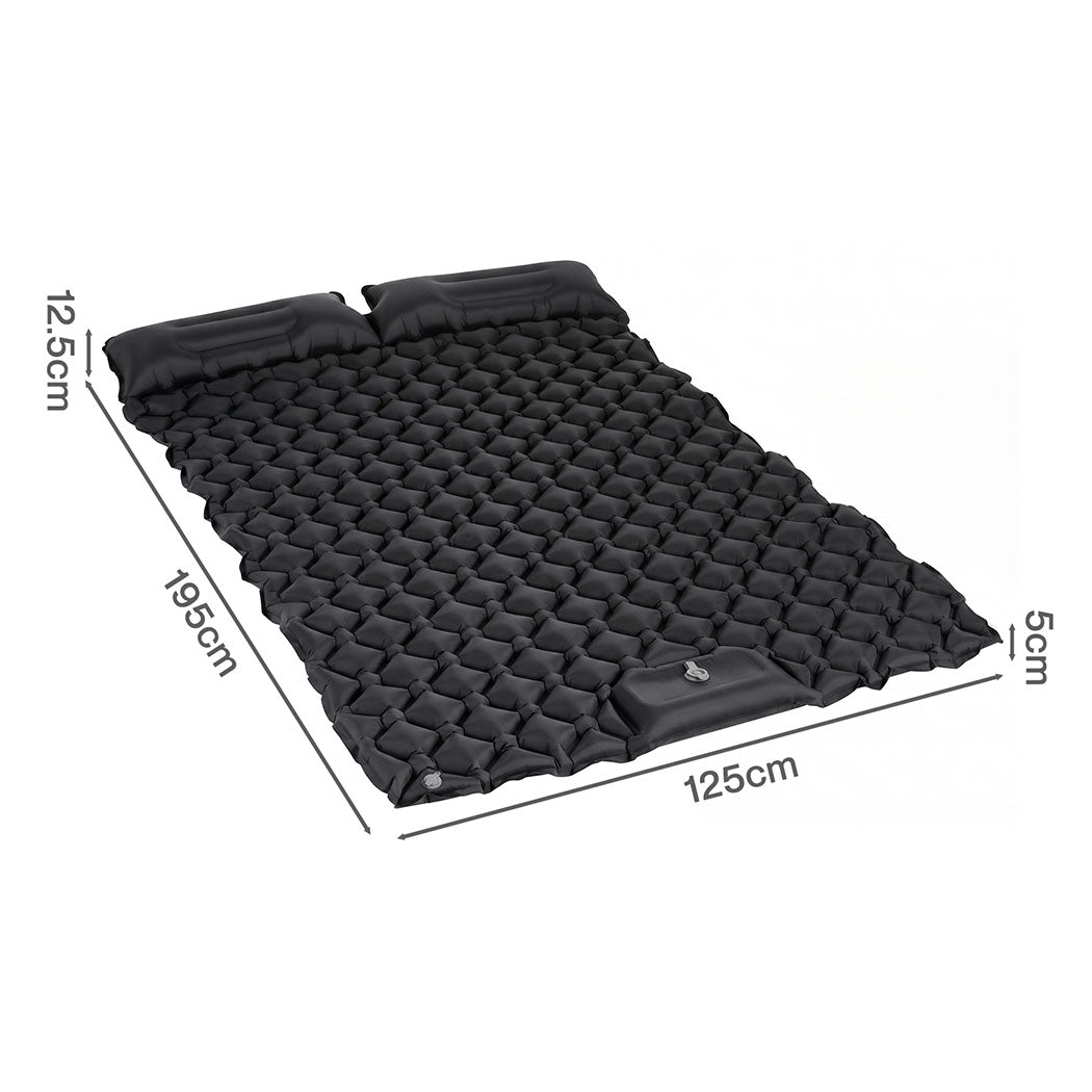 DreamZ Camping Mattress Sleeping Pad Inflation 40D Nylon TPU Camping Black-2100034976325177346