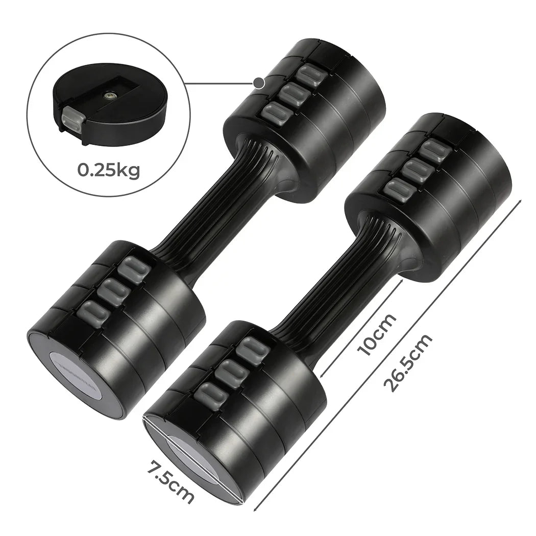 Centra A Pair Of 1KG To 5KG Dumbbells Black-2006732825725898754