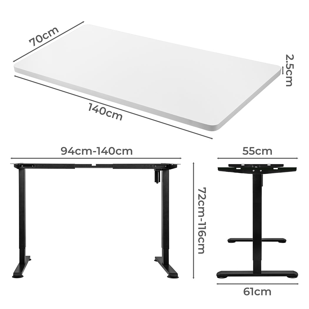 Levede Motorised Standing Desk Adjustable 140cm White 1000x 1MM-1864183330128400386