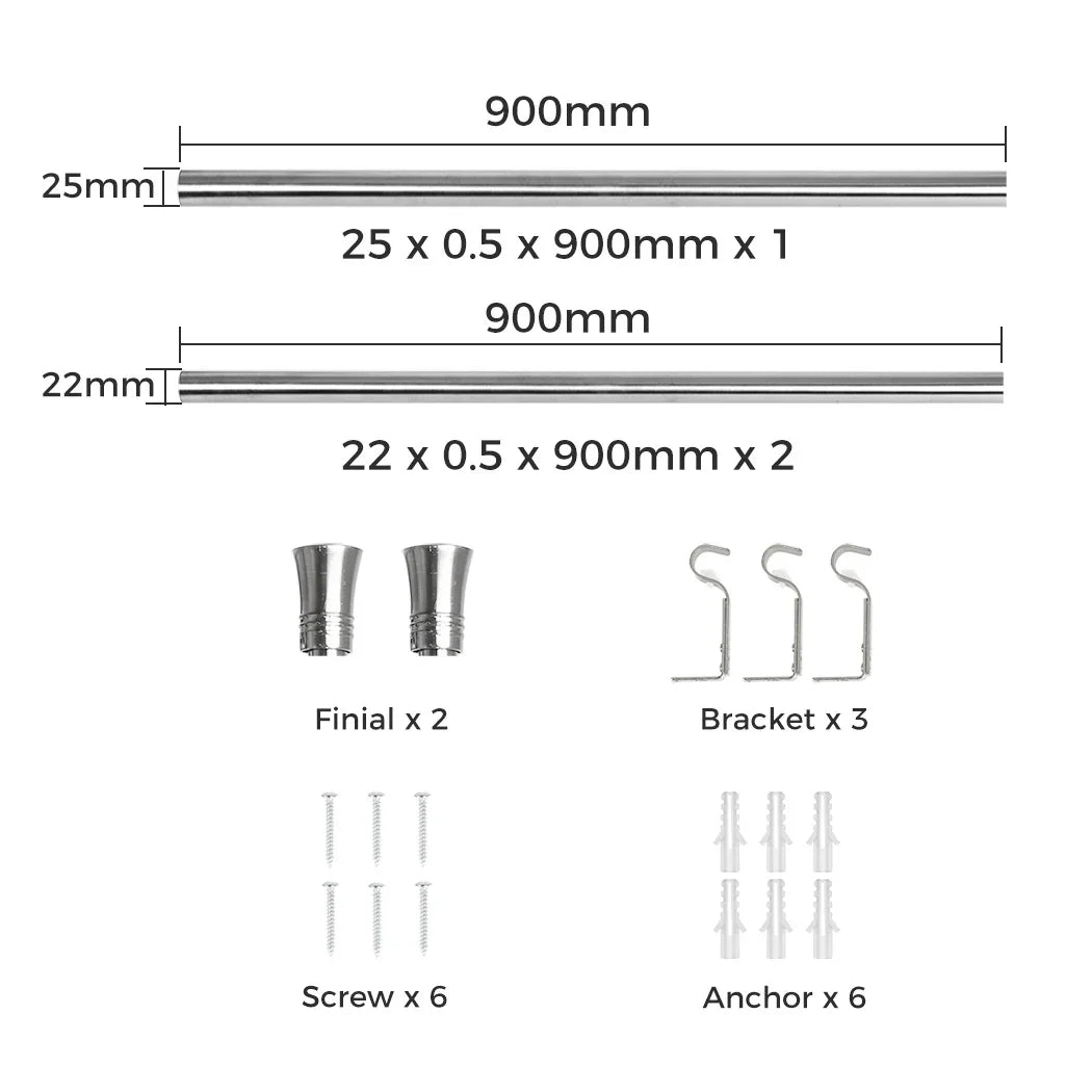 Marlow Satin Nickel Curtain Rod Steel Quiet Rail Pole Pommel Set Adjustable-2018816721514795009