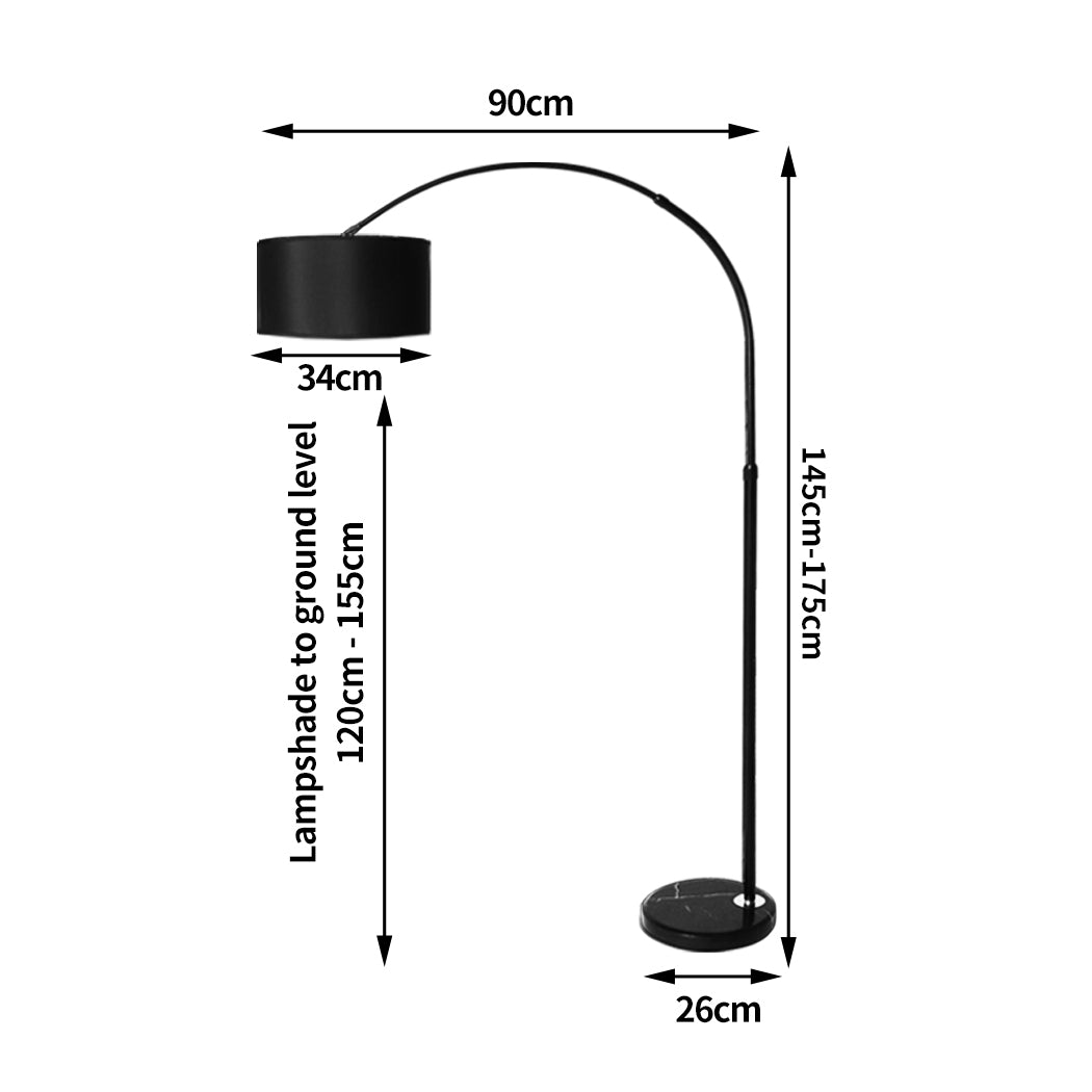 EMITTO Modern LED Floor Lamp Reading Black-1864184390213570562