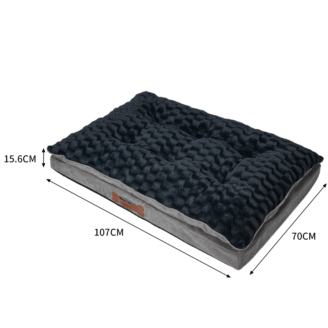 Dog Calming Bed Warm Soft Plush Comfy L Grey Large-2018816792331423746