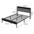 Levede Queen Bed Frame Steel Base with Headboard Grey-2006732773129326594
