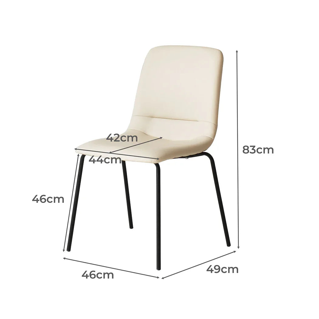 Levede Stackable Dining Chairs Kitchen Beige-2006733271492333570