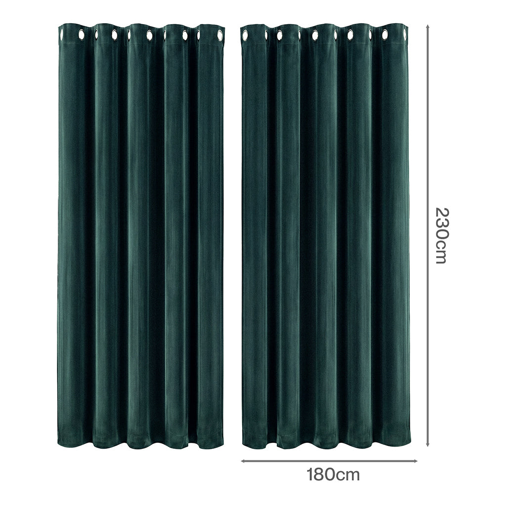 Marlow Blackout Curtains 2-Panel Velvet Room Darkening Eyelet Curtains 180x230cm-2072893568556601346