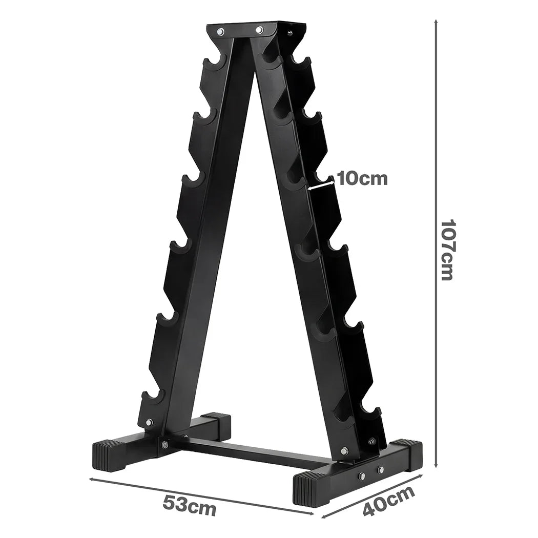 Centra Dumbbells Rack 6 Tier Stand Home Gym Exercise Storage 400kg Capacity-2050056789659095042
