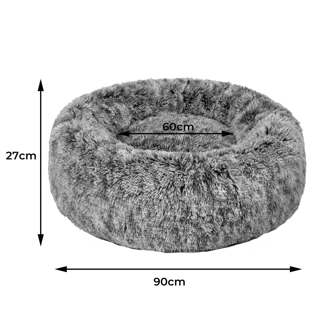 PaWz Pet Bed Cat Dog Donut Nest Calming L Charcoal Large-2018816778347614210