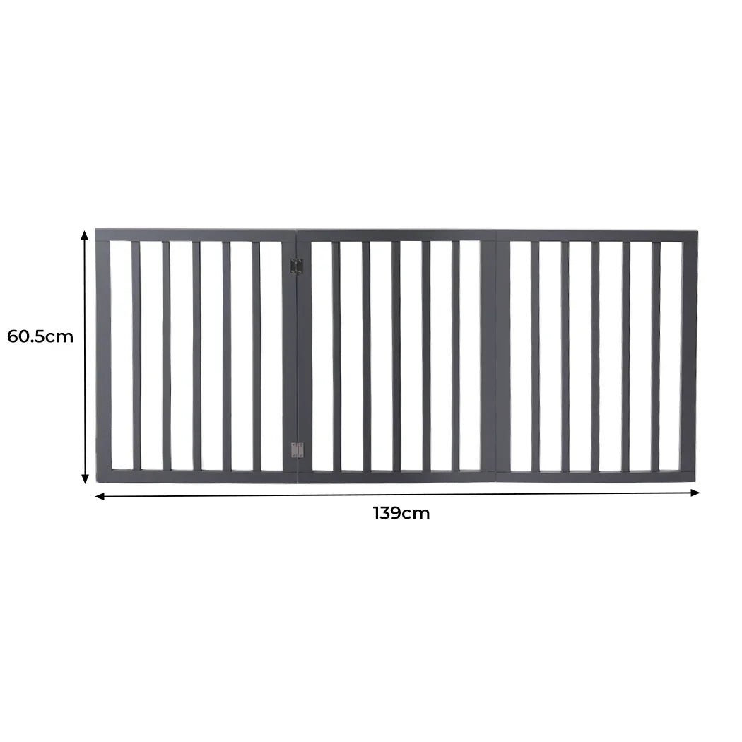 Wooden Pet Gate Dog Fence Retractable Grey 2000x 3MM-2029387225204133890