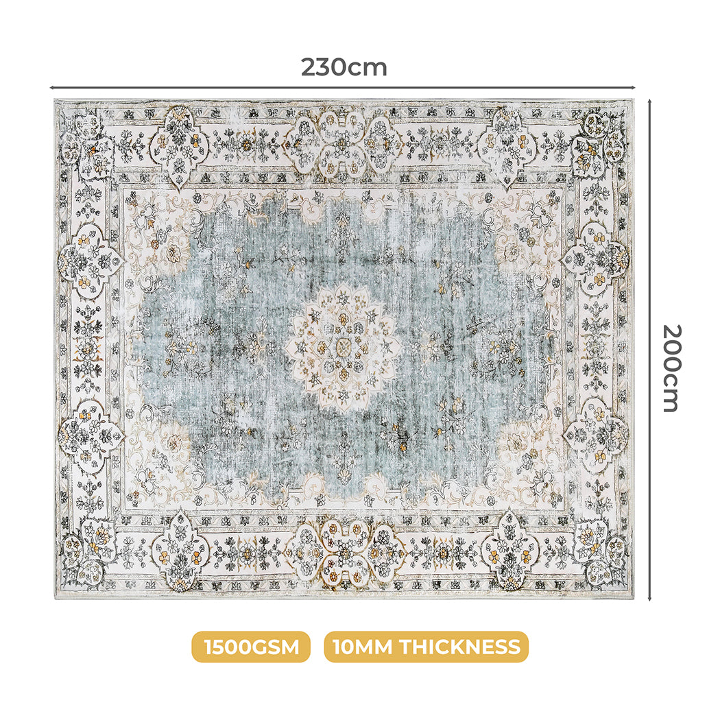 Marlow Floor Rug Short Pile Washable Vintage Carpet Soft Plush Non Slip 200x230-1937319789240389634