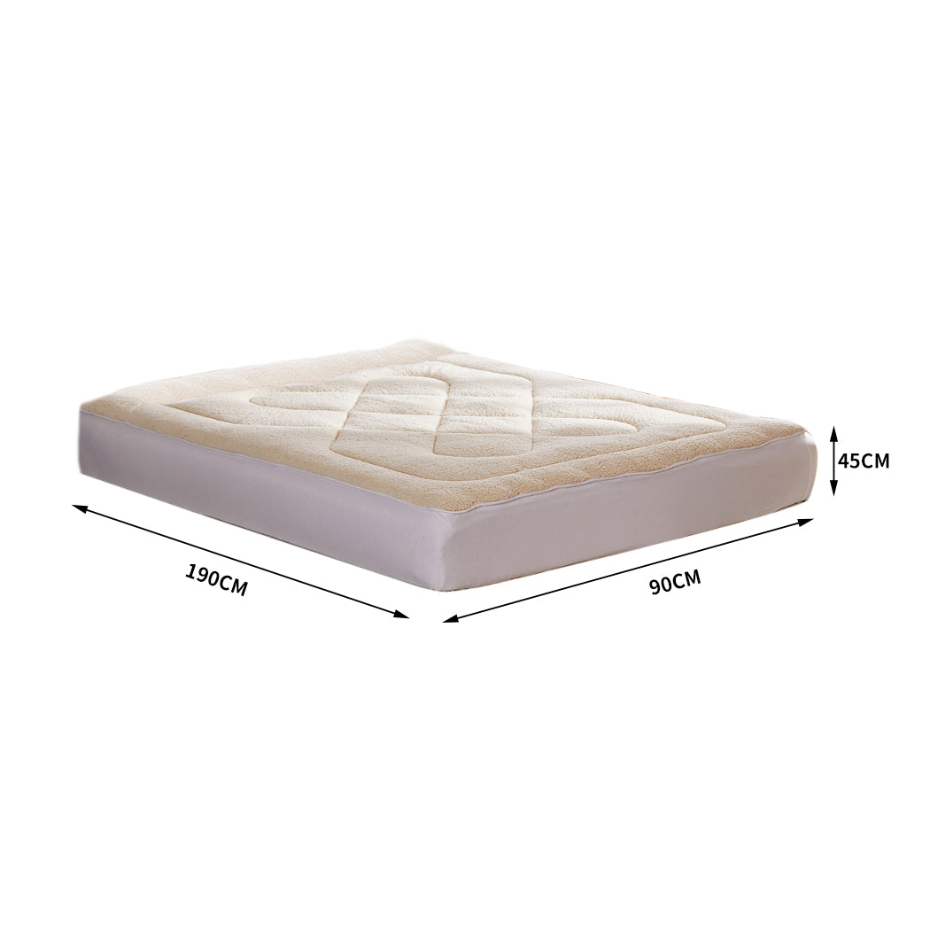 DreamZ Mattress Topper 100% Wool Underlay Single-2065254524943208450