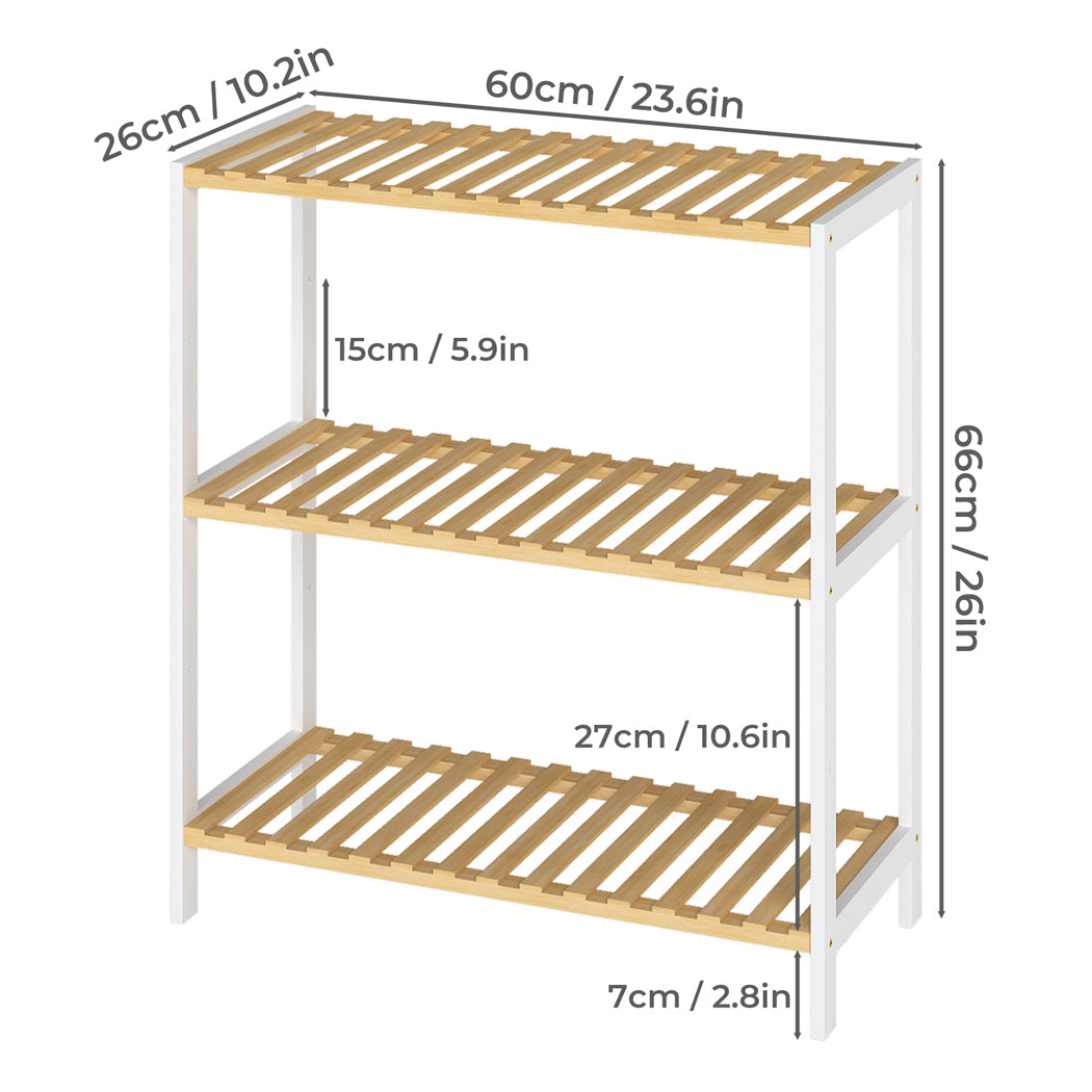 Levede Bamboo Storage Rack 3 Tier Shelf Shoe Organiser-2065254664798081026