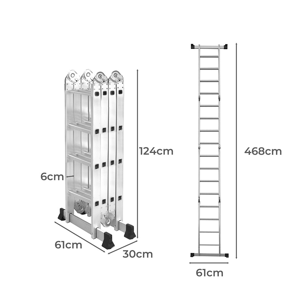Traderight Multi Purpose Ladder Aluminium-2018816831023878146