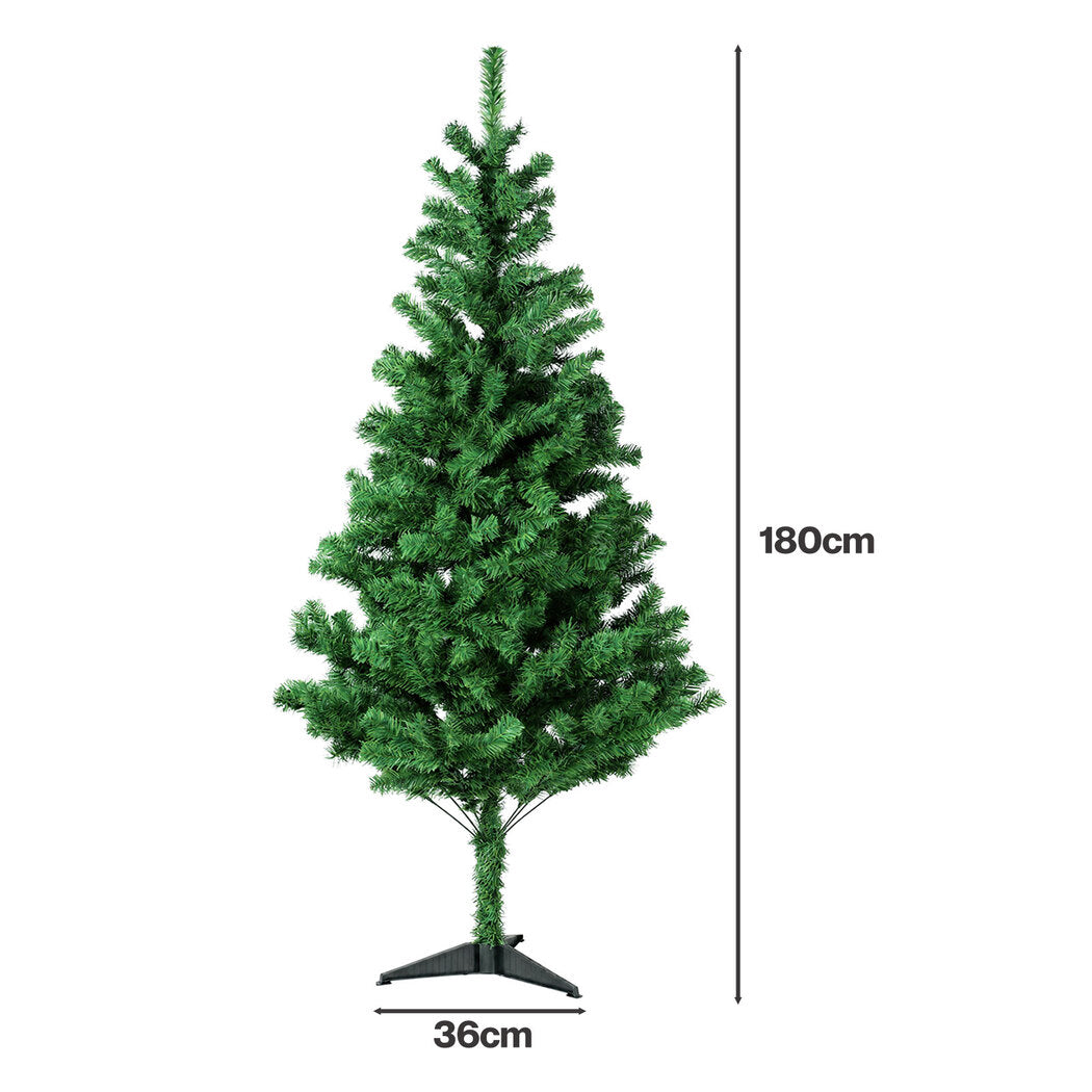 Santaco Christmas Tree 180cm Artificial Xmas Tree 483 PVC Tips Green-2100035037570404354