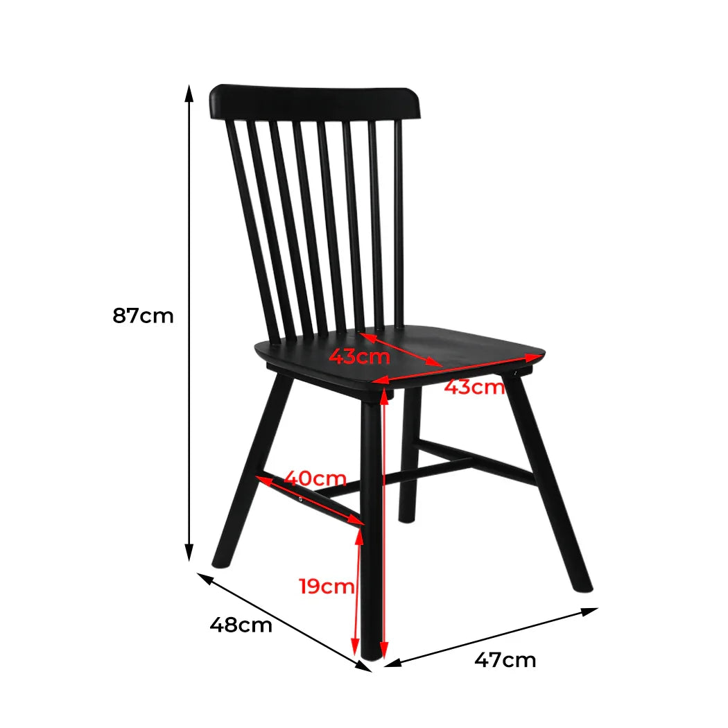 Levede 2x Dining Chairs Kitchen Winsor Black-2018816905514717186