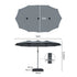 Centra 4M Double-sided Patio Umbrella Outdoor Umbrella Base Stand Grey-2018816836216426498