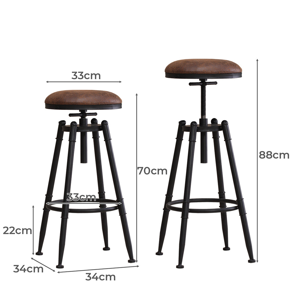 Levede 2x Industrial Bar Stools Kitchen-2006733236885131266