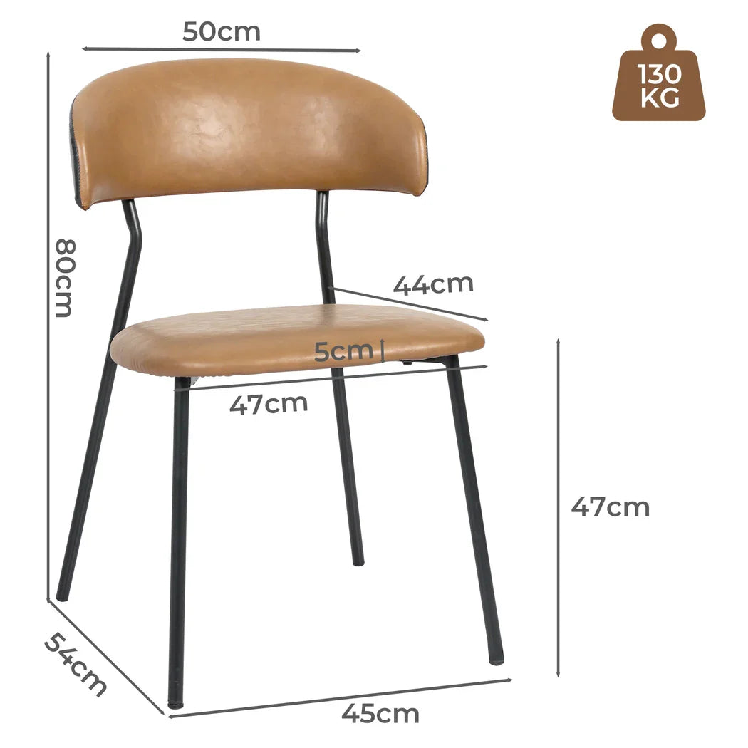 Levede 2x PU Leather Dining Chairs Kitchen Lounge-2050056743995707394