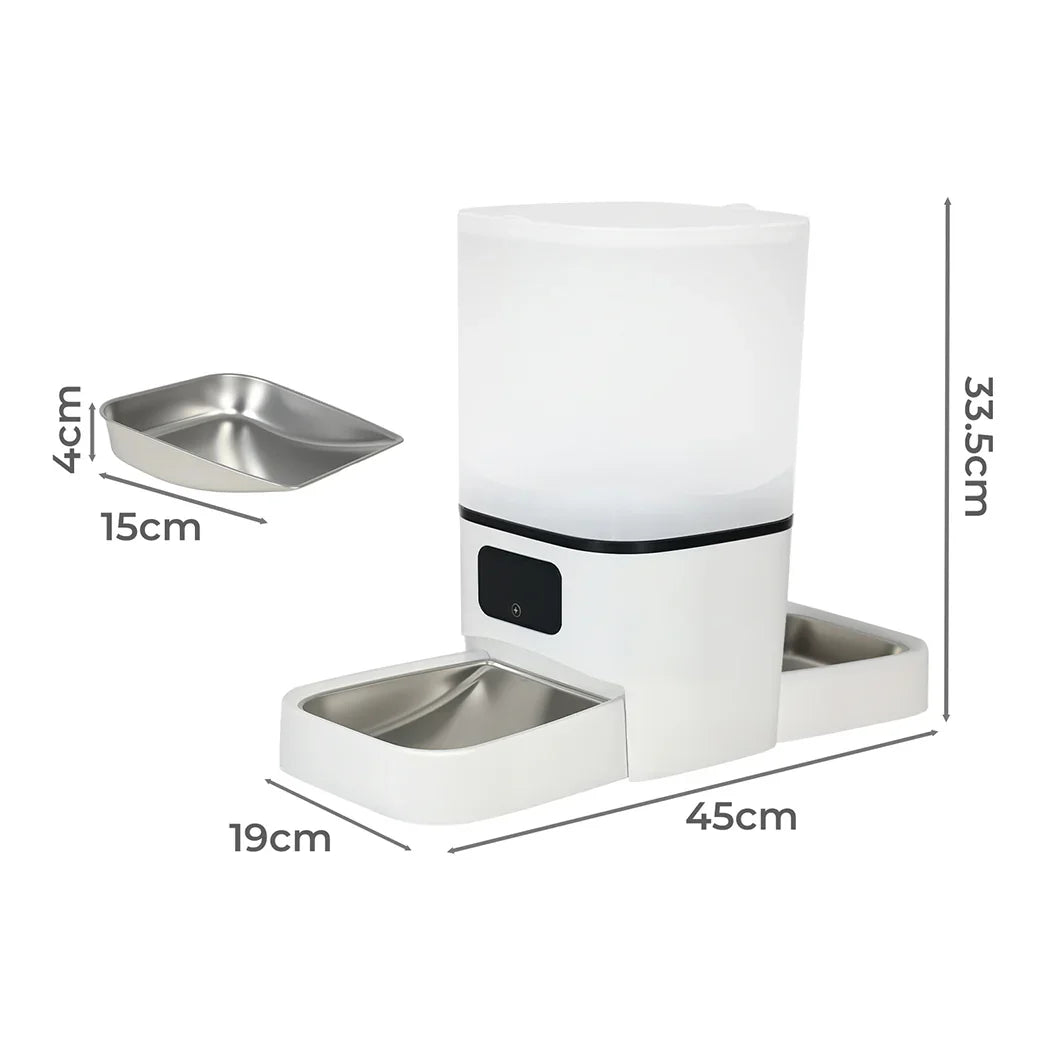 PaWz 6L Automatic Pet Feeder 2 Bowl Food Dispenser-2050056902984994818