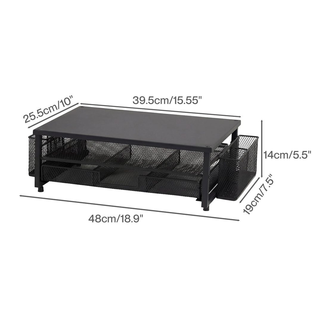 Levede Monitor Stand Riser Metal Computer Desk Organizer Shelf Drawer Pen Holder-2072893559228469250