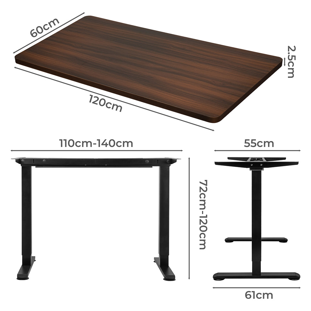 Levede Motorised Standing Desk Adjustable 120cm Walnut 800x 1.5MM-1910112990619897858