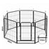 Pawz Dog Playpen 8-Panel Folding Dog Pen Steel Black-2100034989323325442