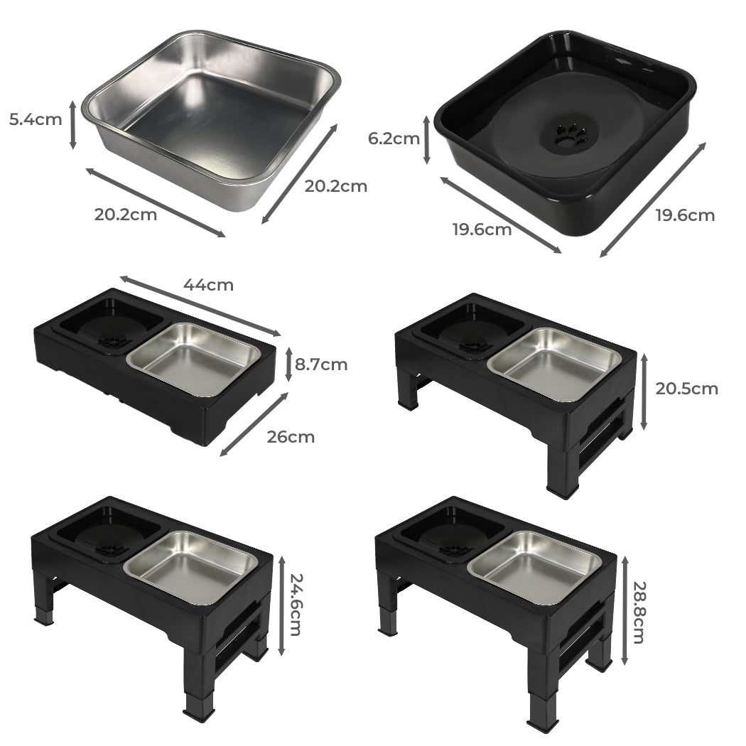 PaWz Elevated Pet Feeder 4 Height Adjustable-1864184545545424898