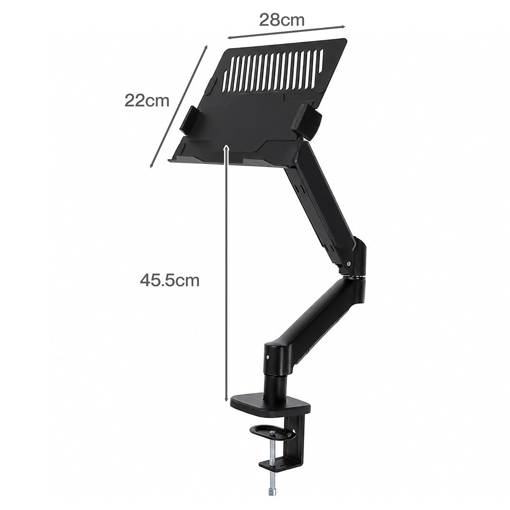 Levede Monitor Arm Tray Mount Laptop Stand Adjustable Rotating for Desk Black-2100035032356884482