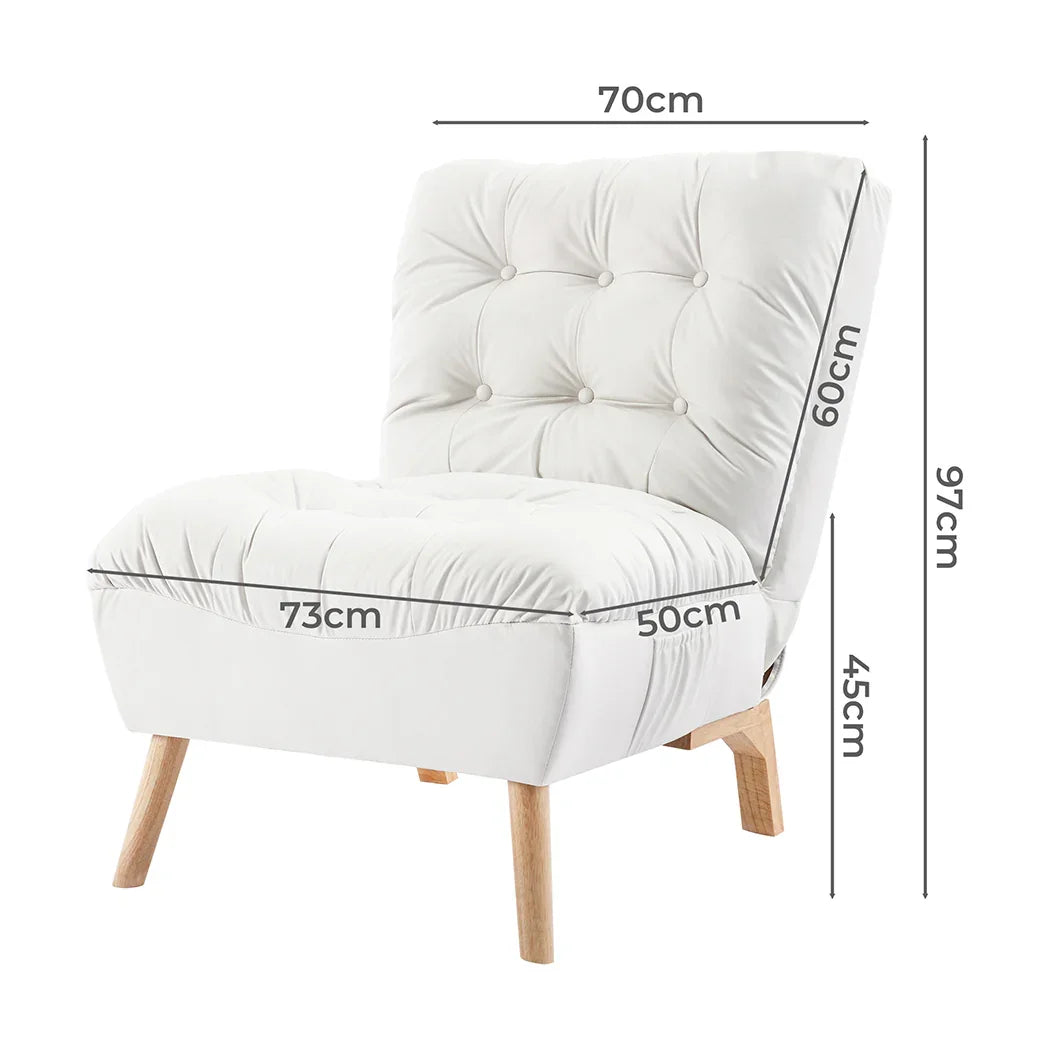 Levede Lounge Accent Chair Sofa Recliner Cream-2006733303171911682