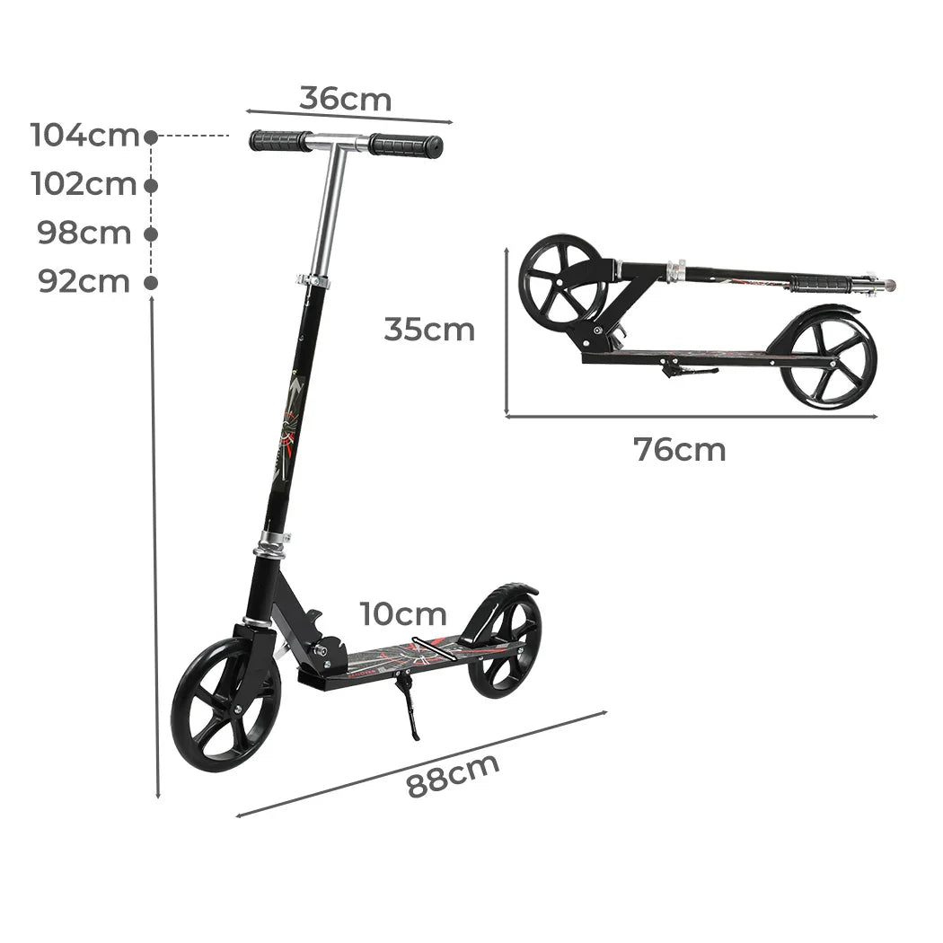 MONVELO Folding Scooter Dual Large Wheels Black-2029387212751245314